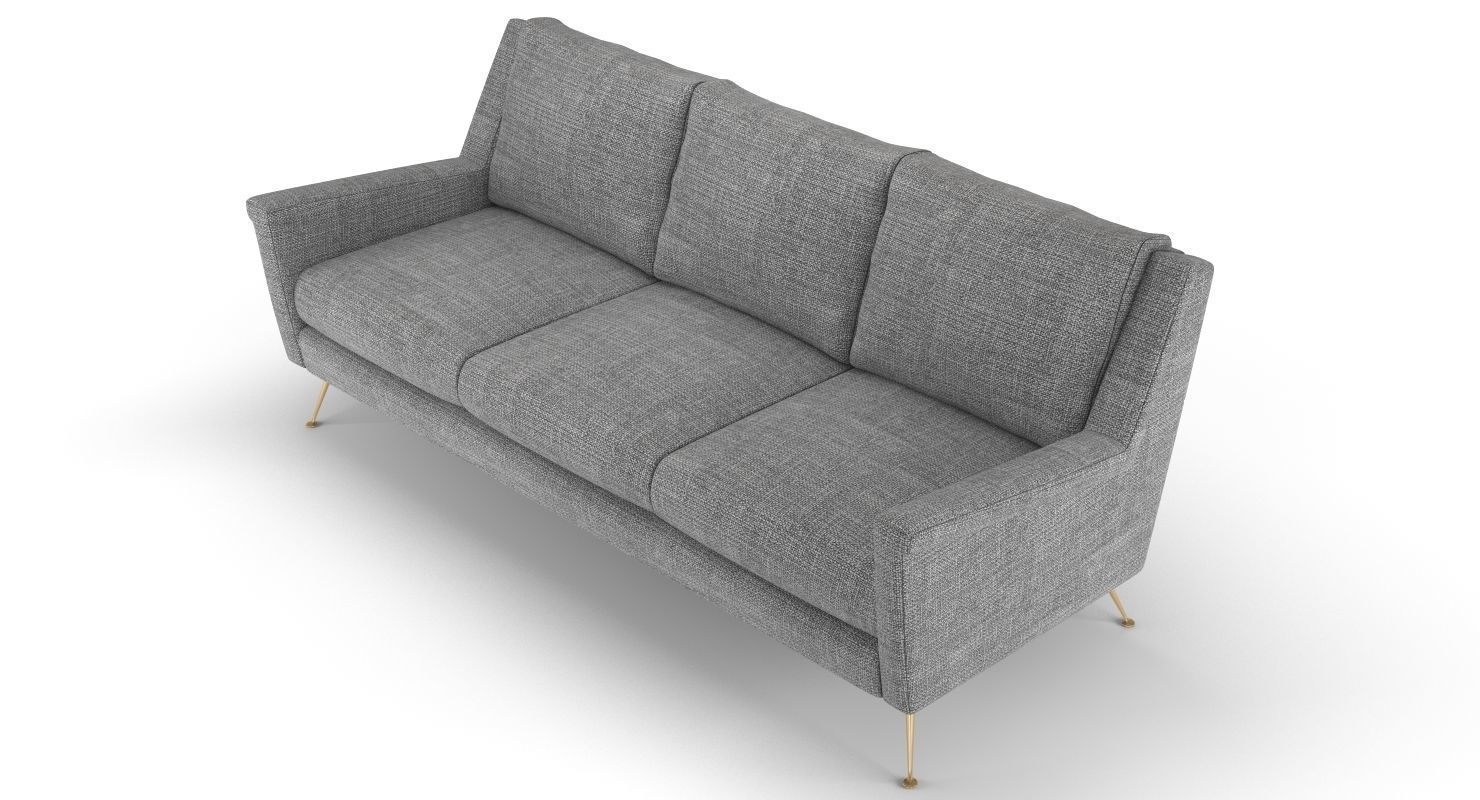 West Elm Carlo Mid-Century Sofa 3D model_2