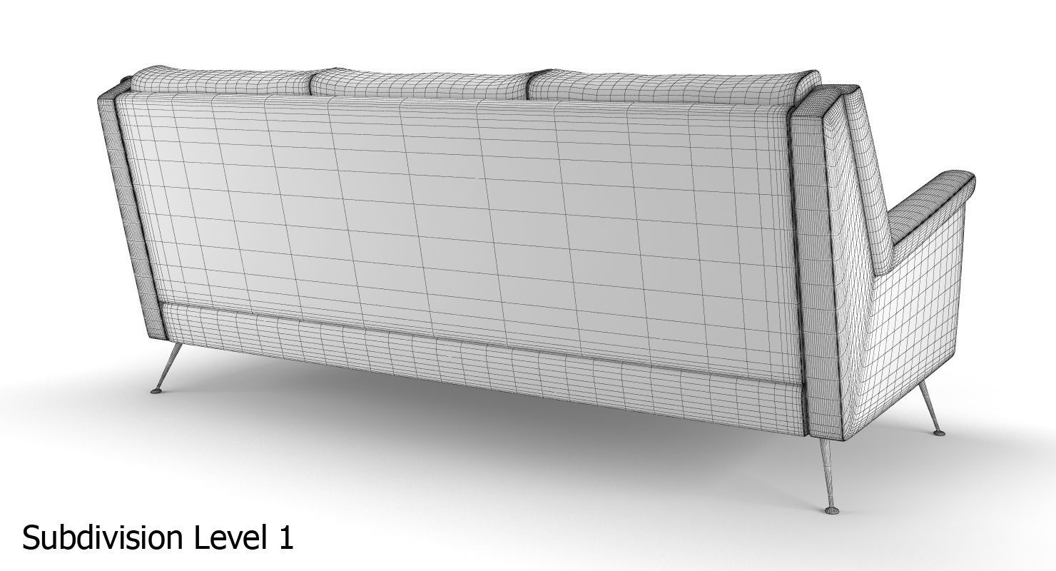 West Elm Carlo Mid-Century Sofa 3D model_10