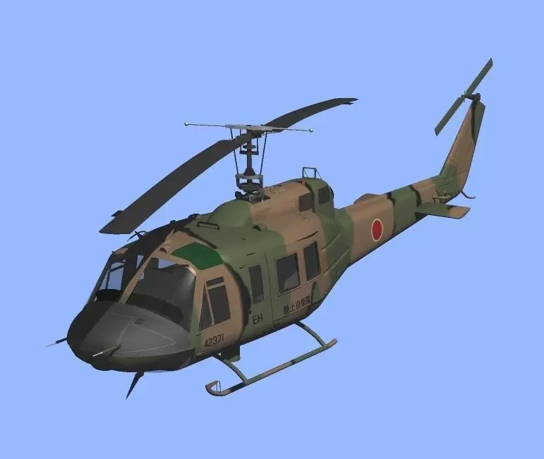 Japan Ground Self-Defense Force UH-1J free 3D model | CGTrader