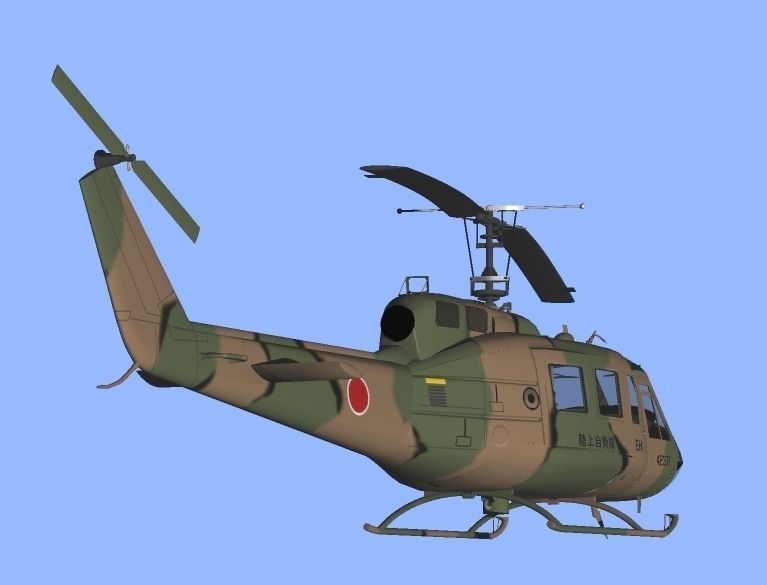 Japan Ground Self-Defense Force UH-1J free 3D model | CGTrader