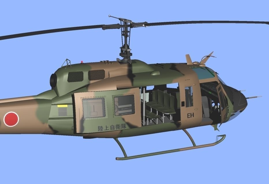 Japan Ground Self-Defense Force UH-1J free 3D model | CGTrader