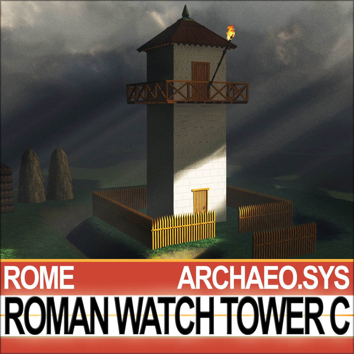 Roman Watch Tower C 3D model_1