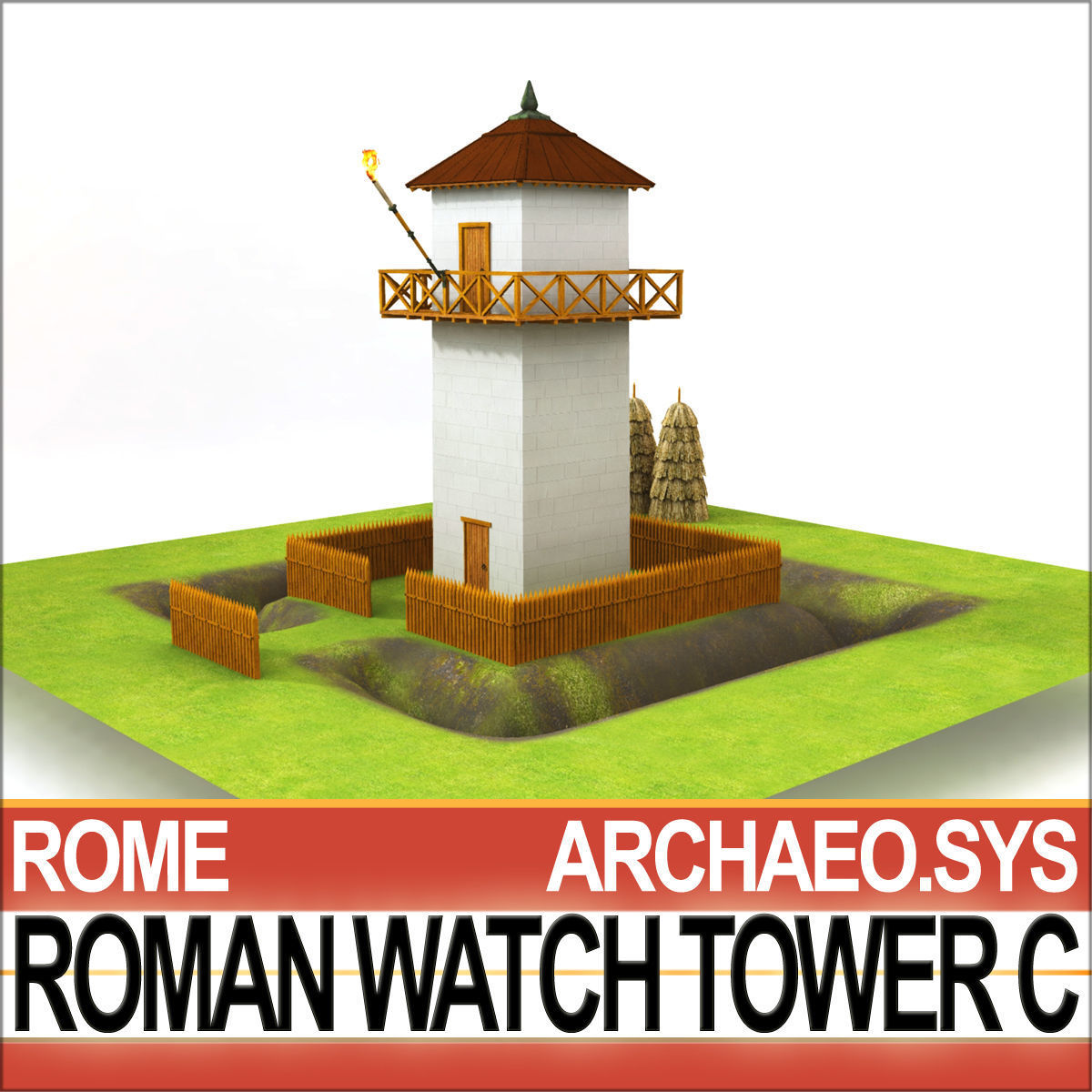 Roman Watch Tower C 3D model_5