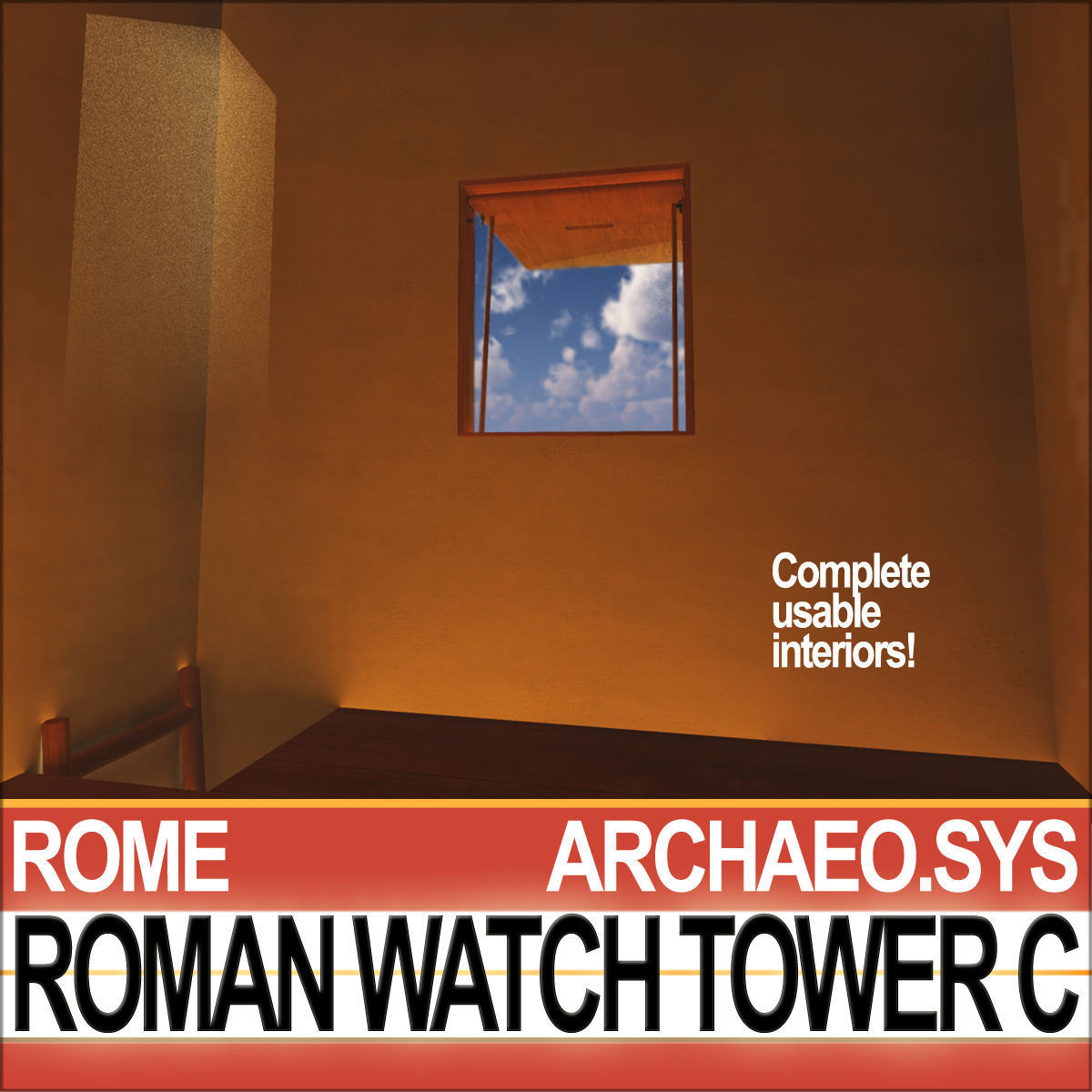 Roman Watch Tower C 3D model_3