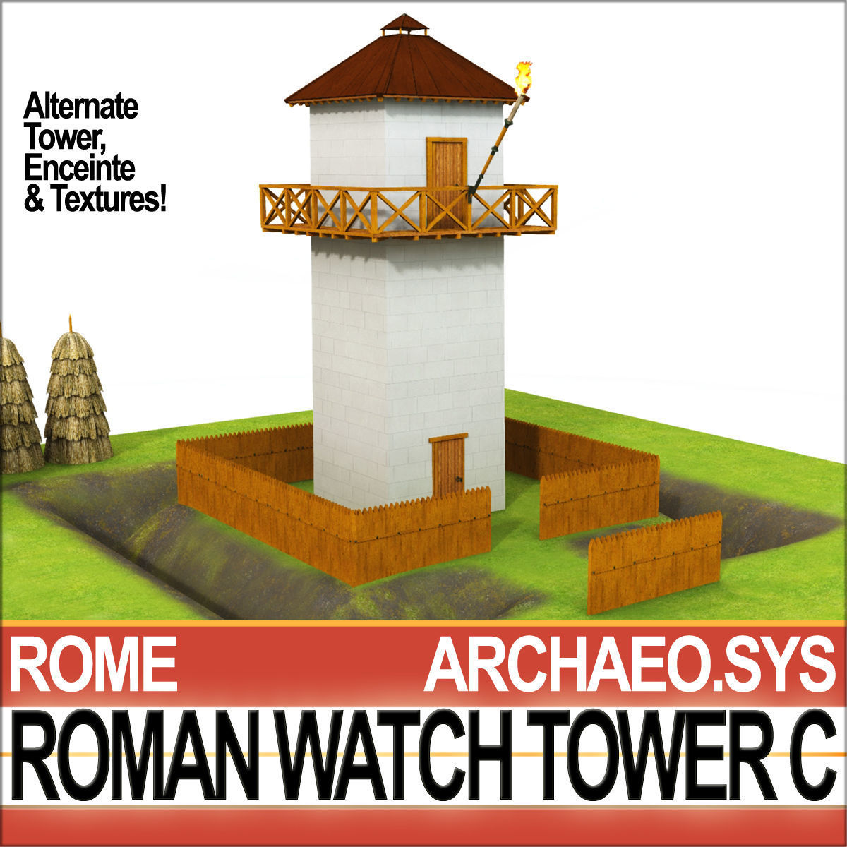 Roman Watch Tower C 3D model_8