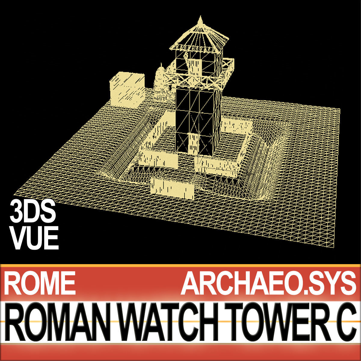 Roman Watch Tower C 3D model_11