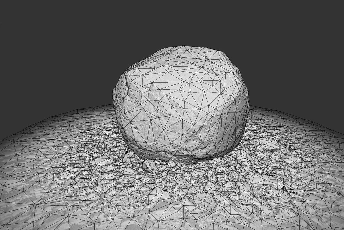 Boulder on Ground Low-poly 3D model_8