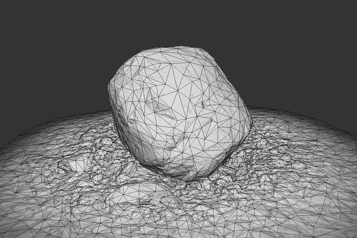 Boulder on Ground Low-poly 3D model_10