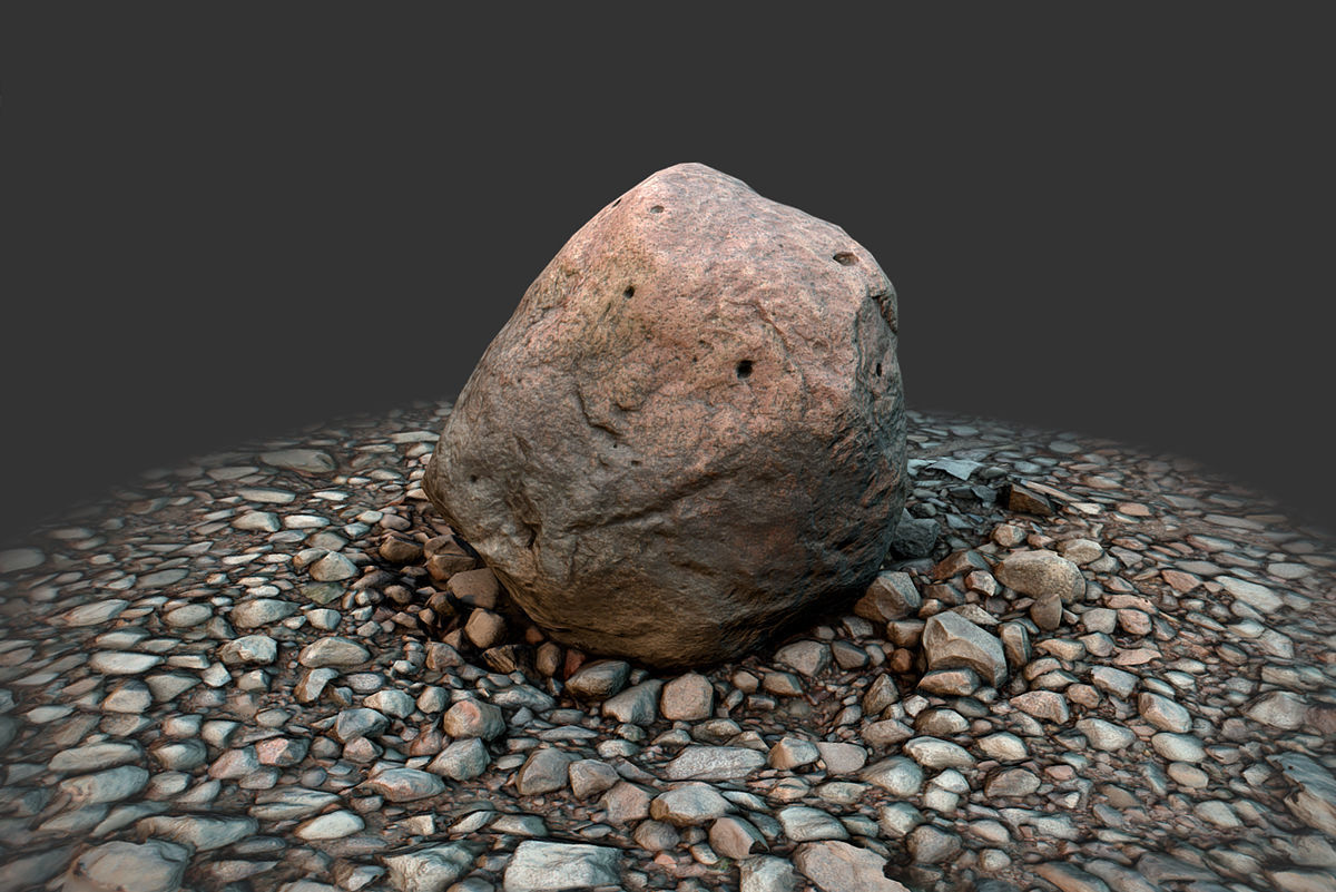Boulder on Ground Low-poly 3D model_4