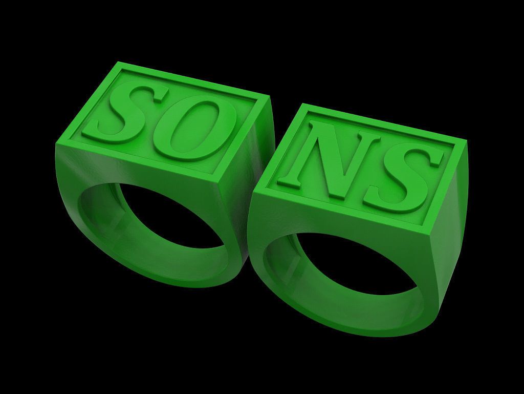 Sons of anarchy 2 rings 3D print model_5