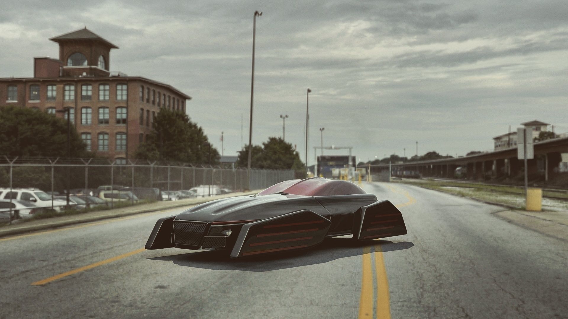 Future Flying Concept Car 3D model_3