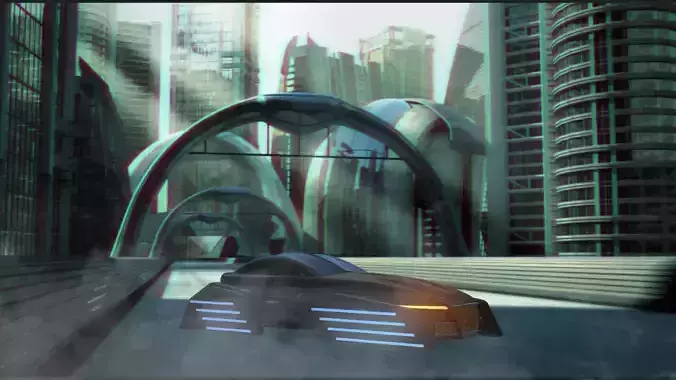 Future Flying Concept Car 3D model