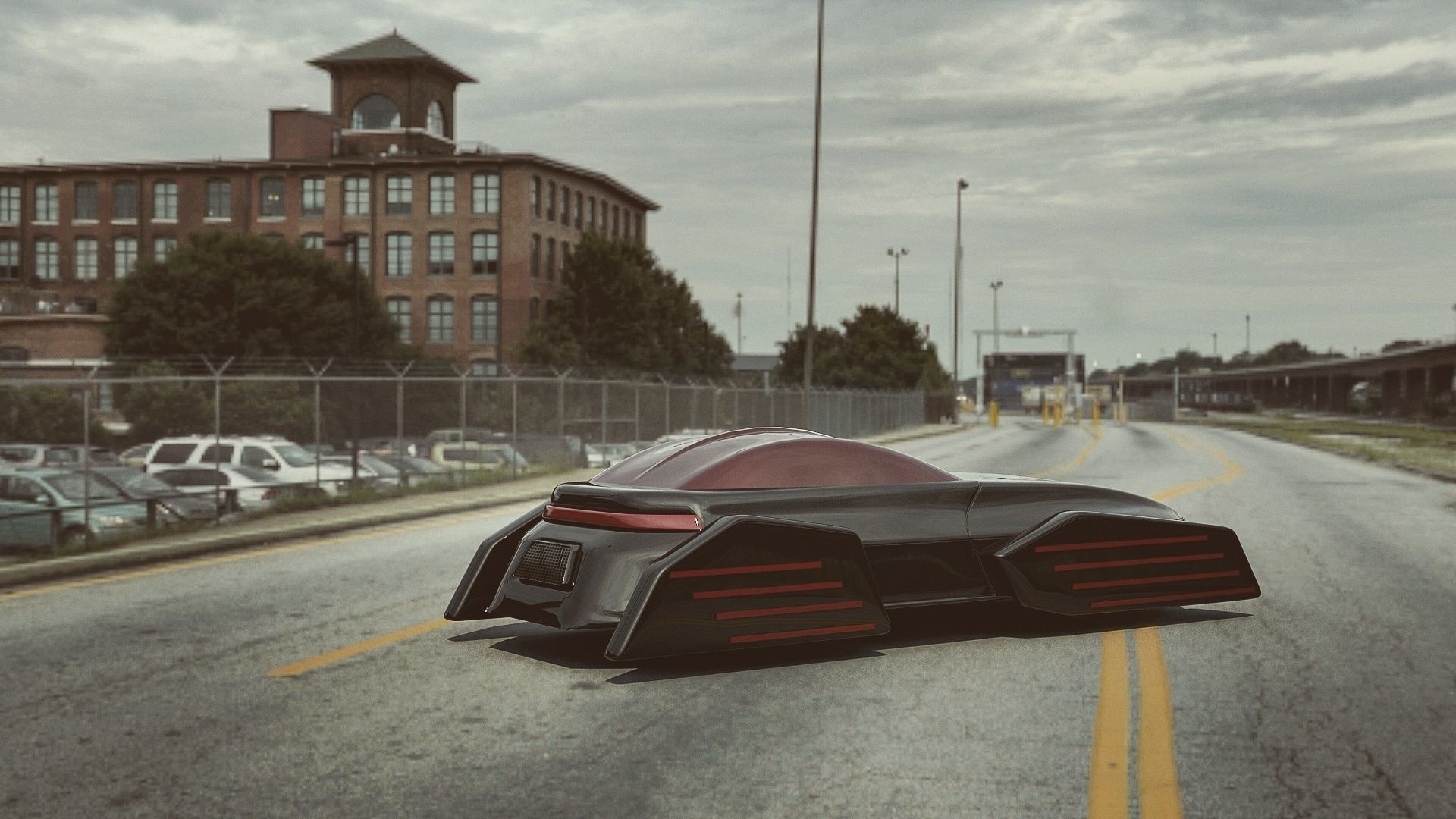 Future Flying Concept Car 3D model_2