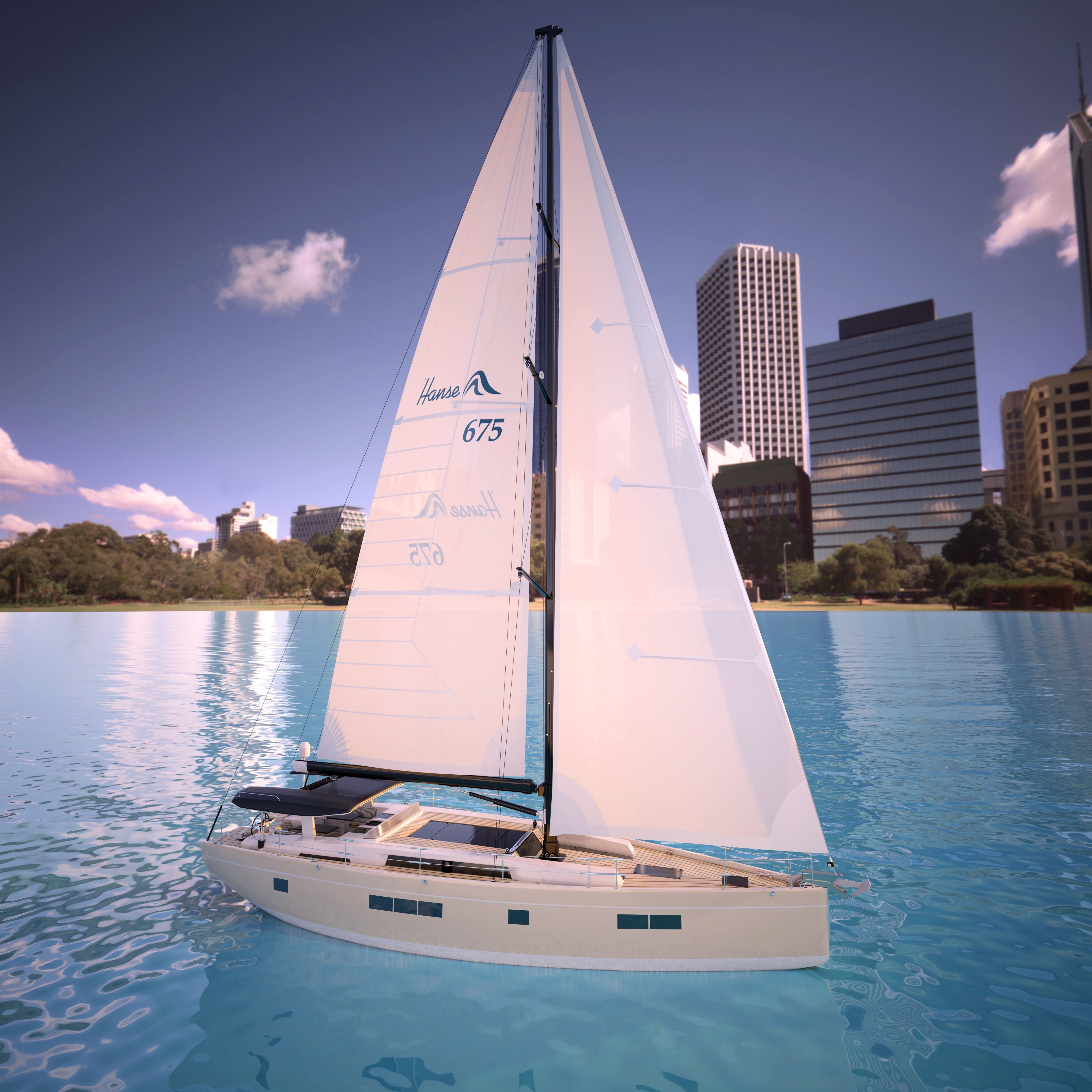Hanse 675 yacht  3D model_0
