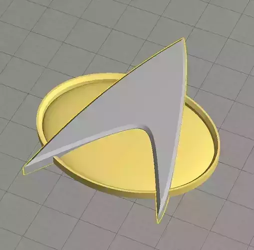Dual Extrusion Star Trek Comm Badge Free 3D print model