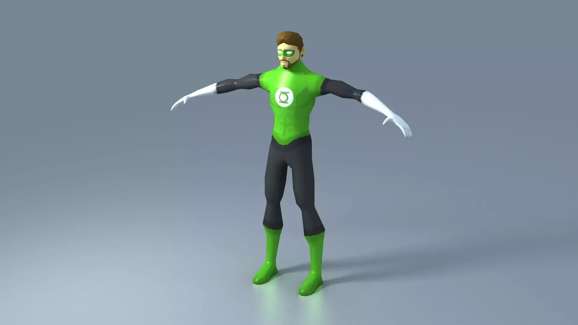 Green Lantern Model With Rig Unity Ready Free low-poly 3D model