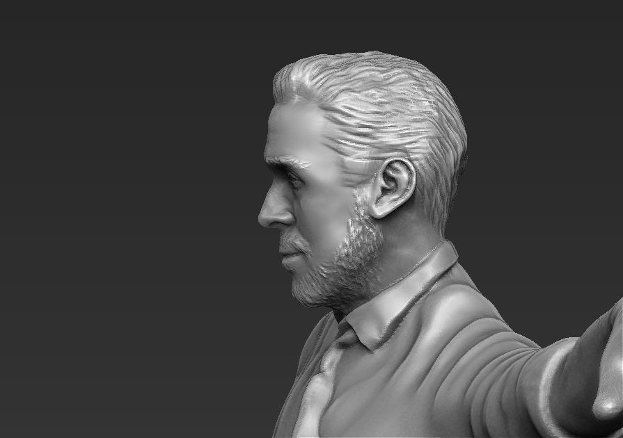 Ryan Gosling 3D printable stl obj formats 3D print model_9