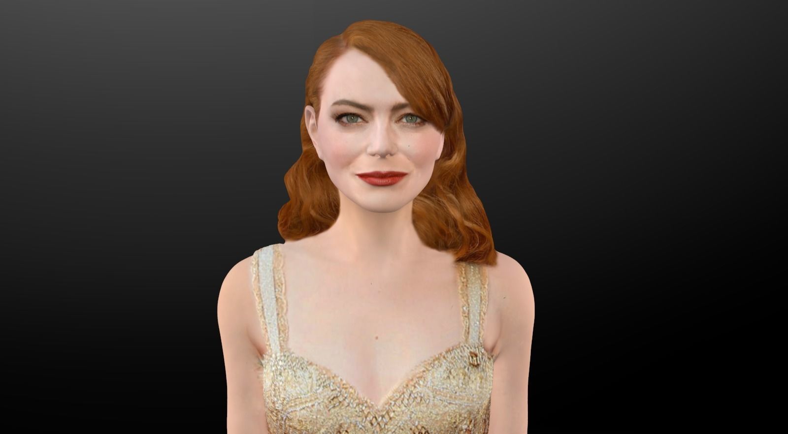 Emma Stone ready for full color 3D printing 3D print model_10