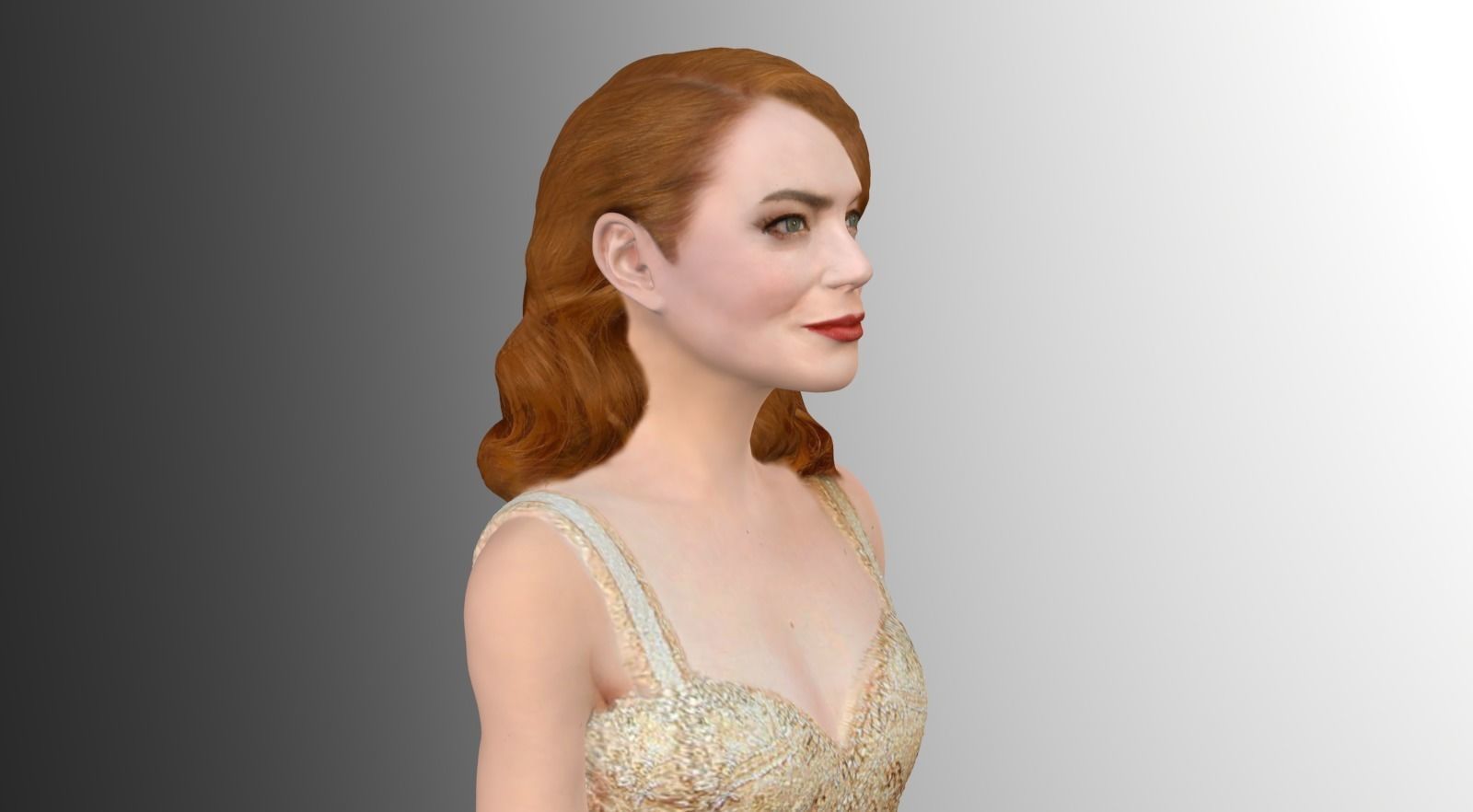 Emma Stone ready for full color 3D printing 3D print model_3