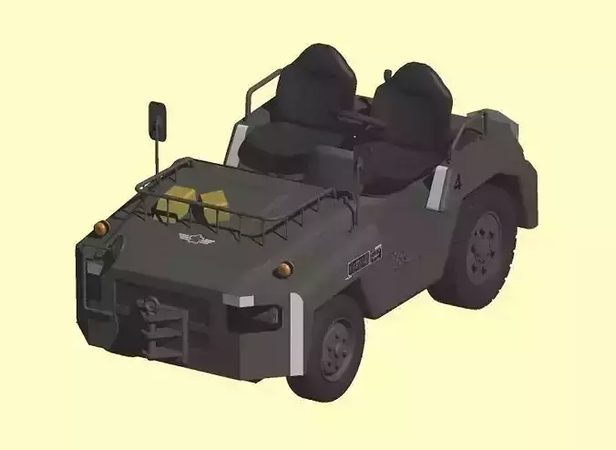 Japan Air Self-Defense Force Towing Car and 2Type Towbar