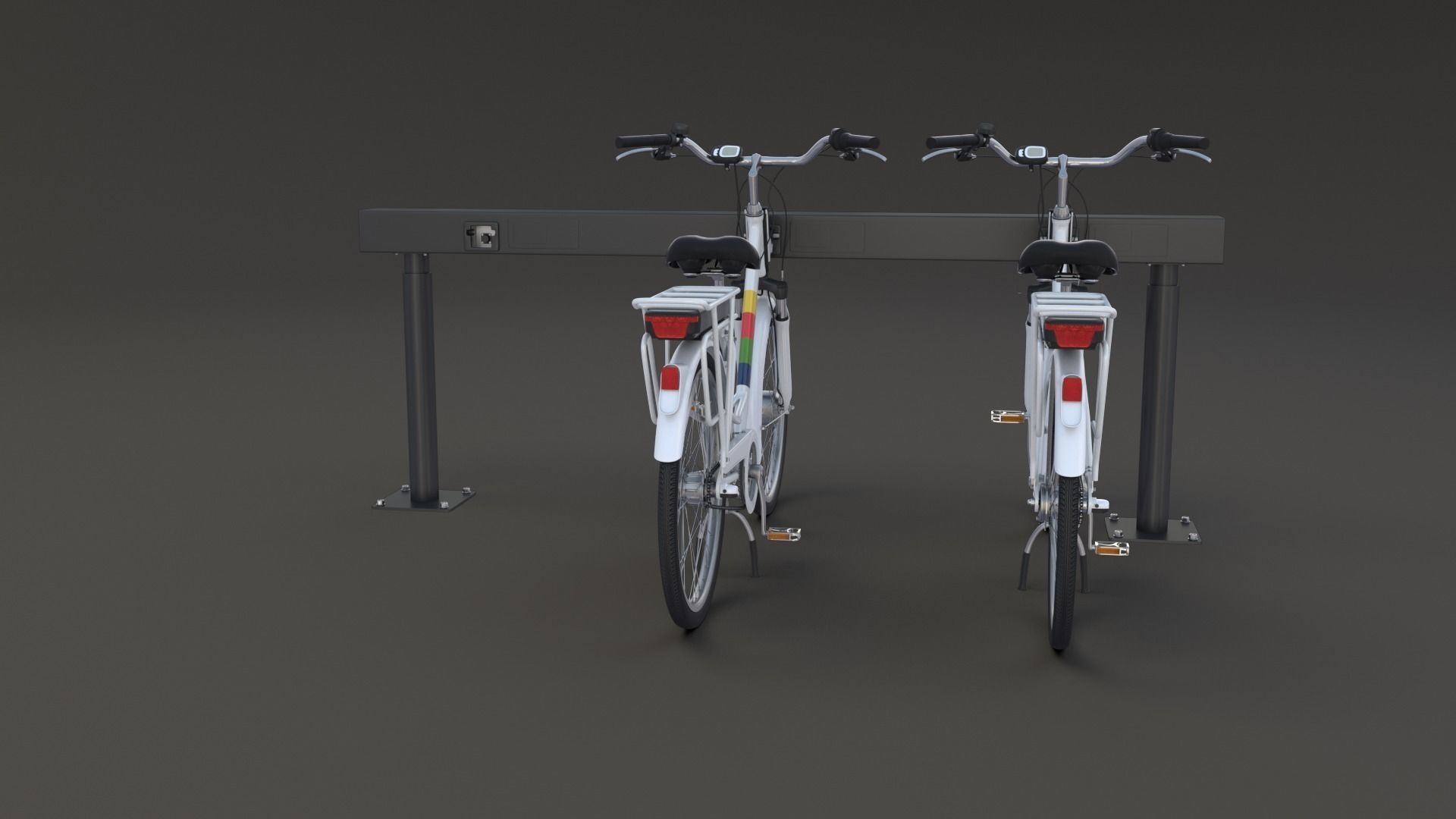 Electric City Bicycle and Station 3D model_23