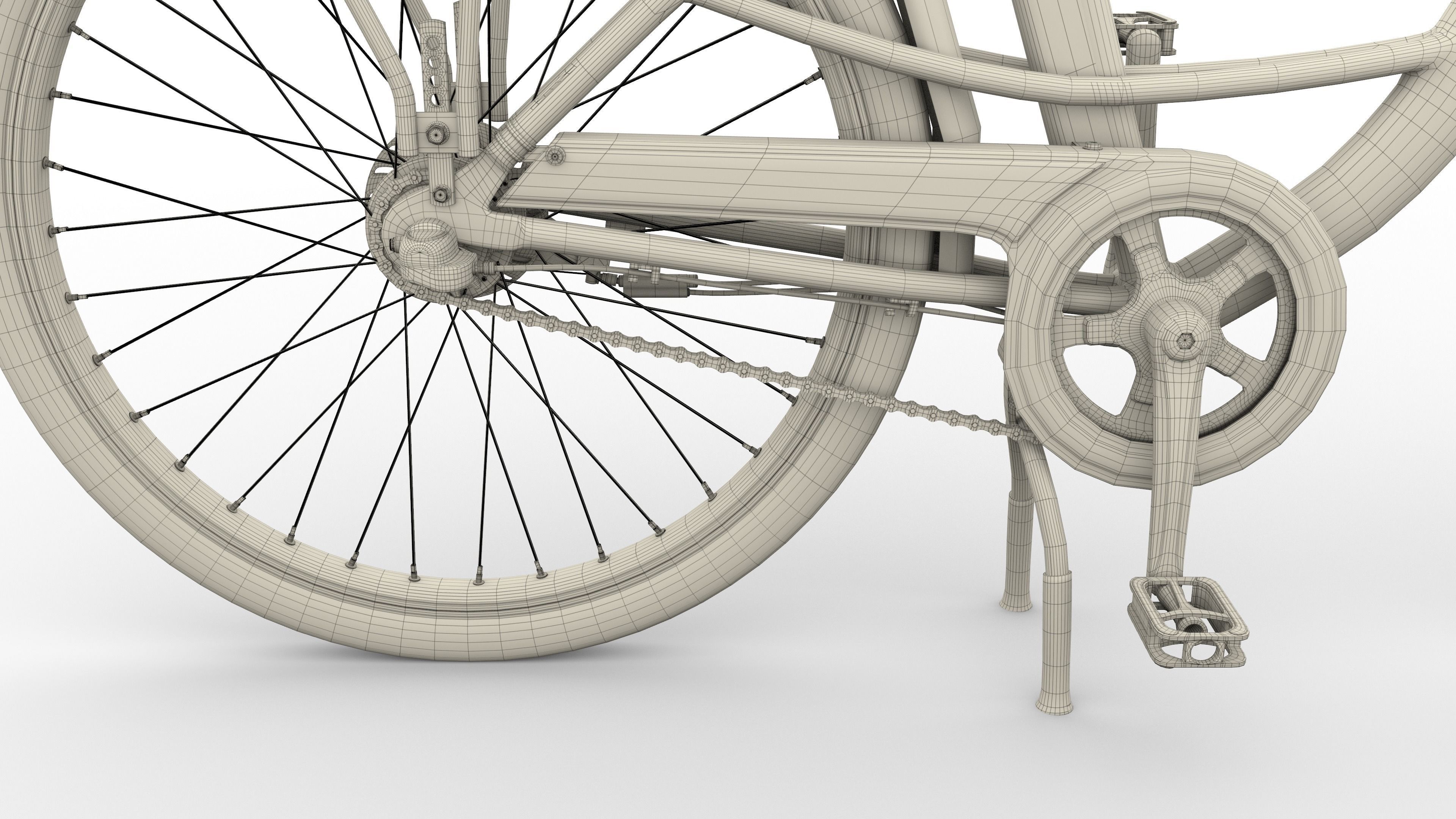 Electric City Bicycle and Station 3D model_76