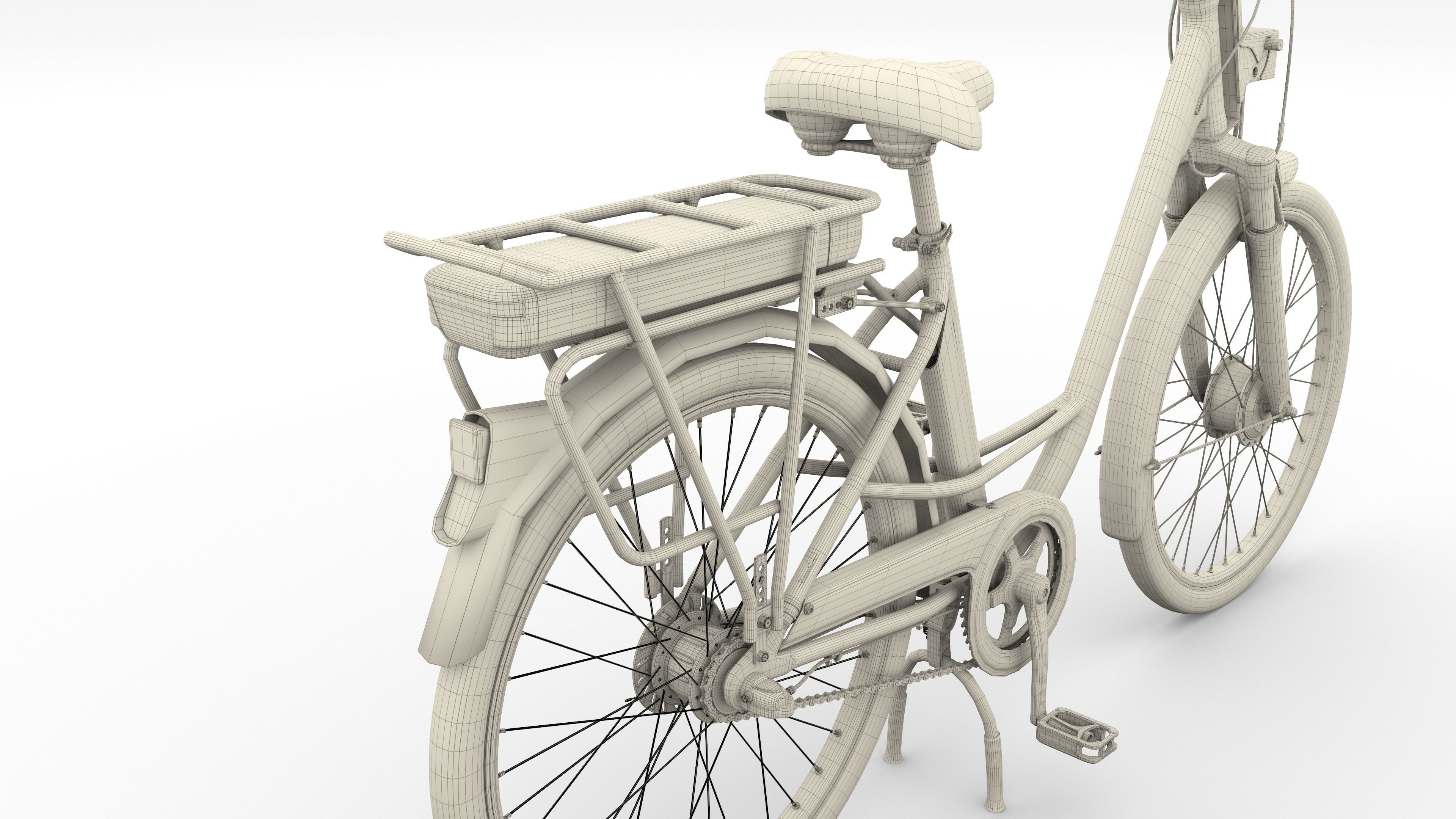 Electric City Bicycle and Station 3D model_77