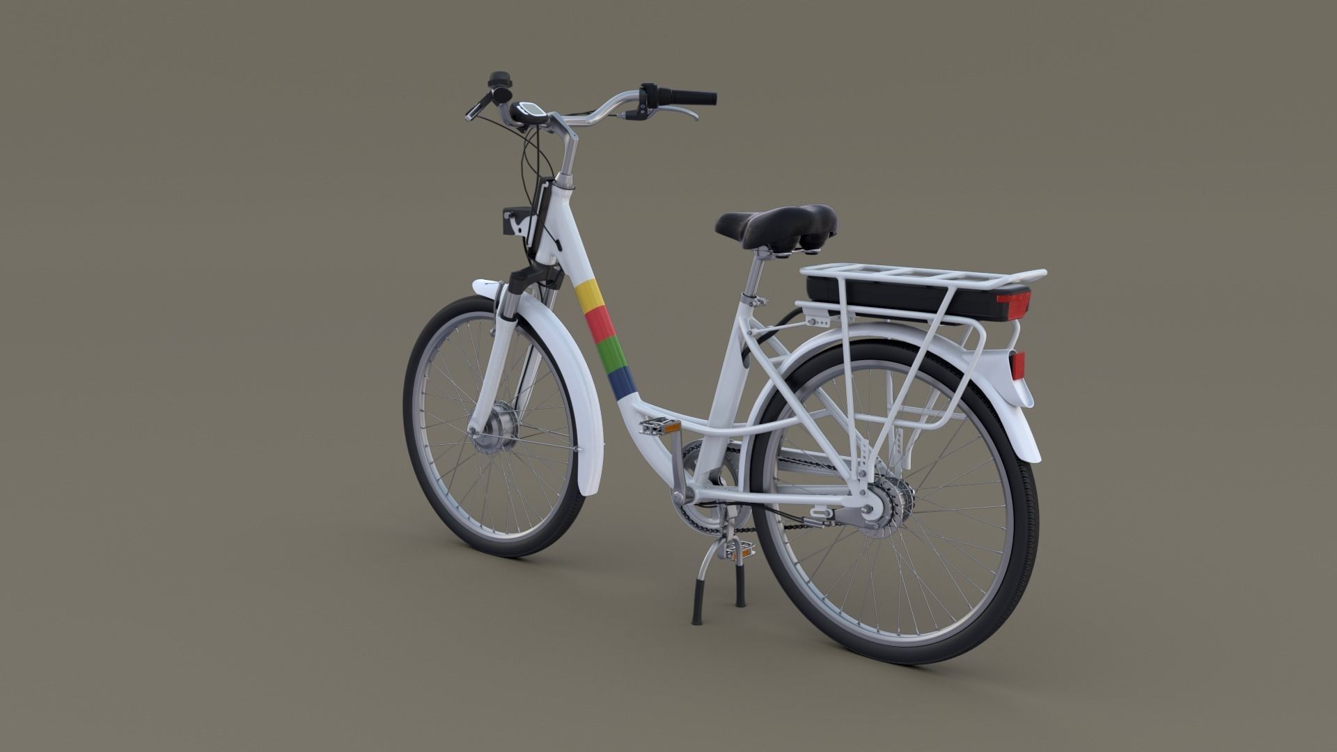 Electric City Bicycle and Station 3D model_75