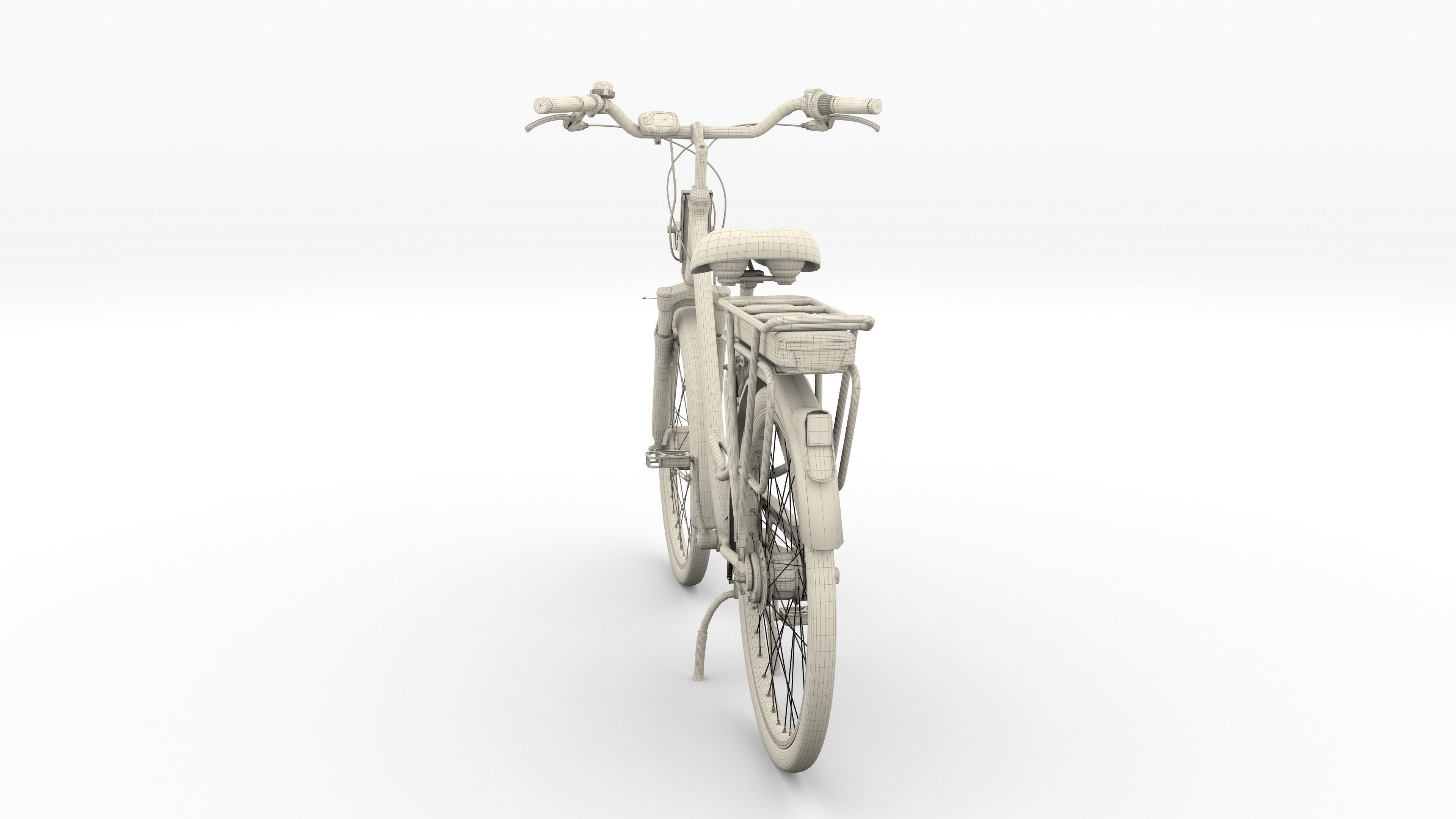 Electric City Bicycle and Station 3D model_54