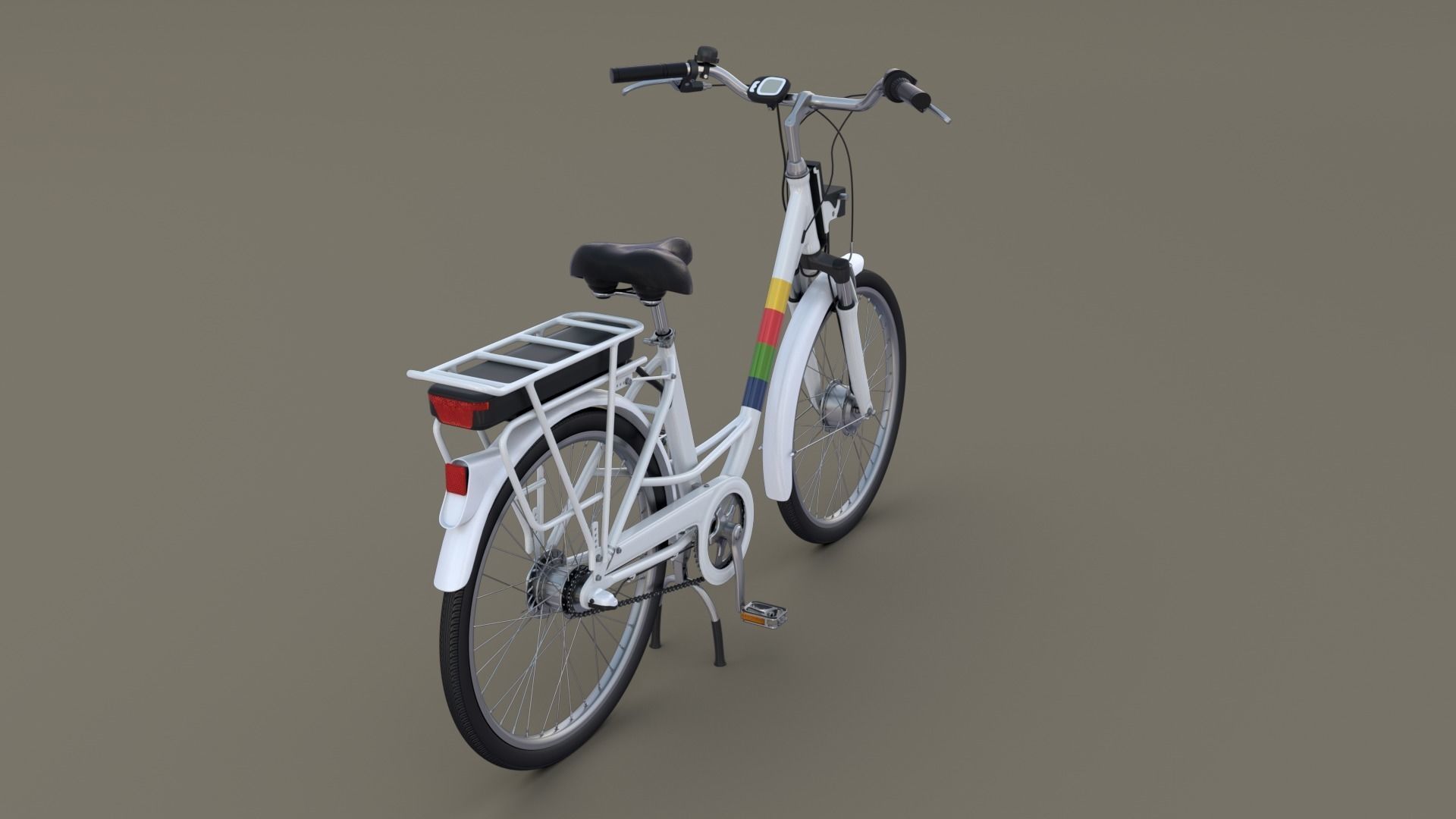 Electric City Bicycle and Station 3D model_12