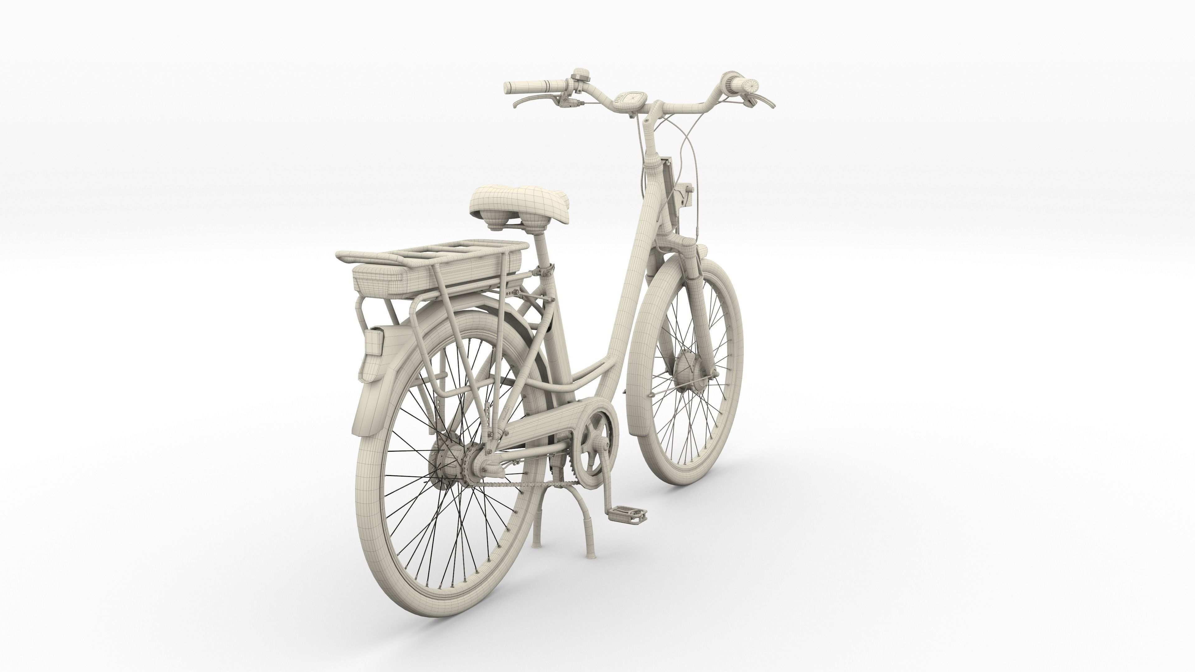 Electric City Bicycle and Station 3D model_56