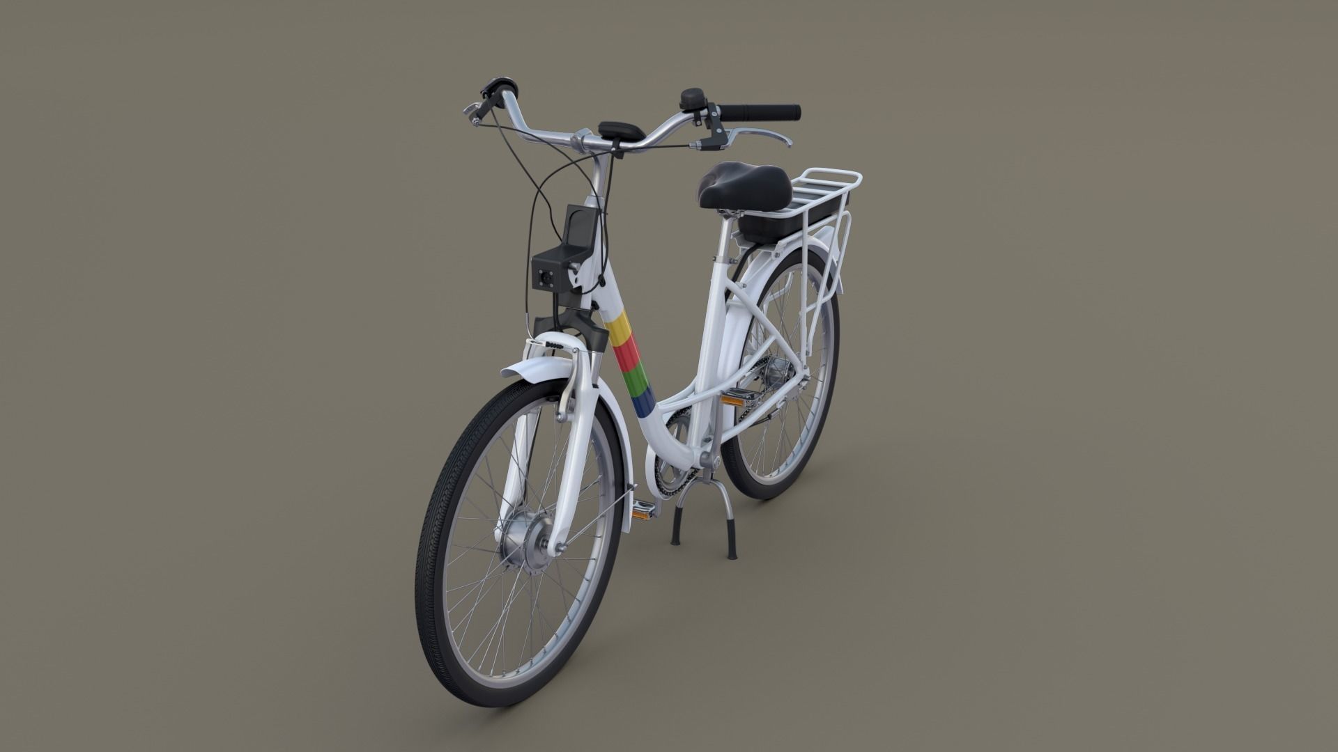 Electric City Bicycle and Station 3D model_16