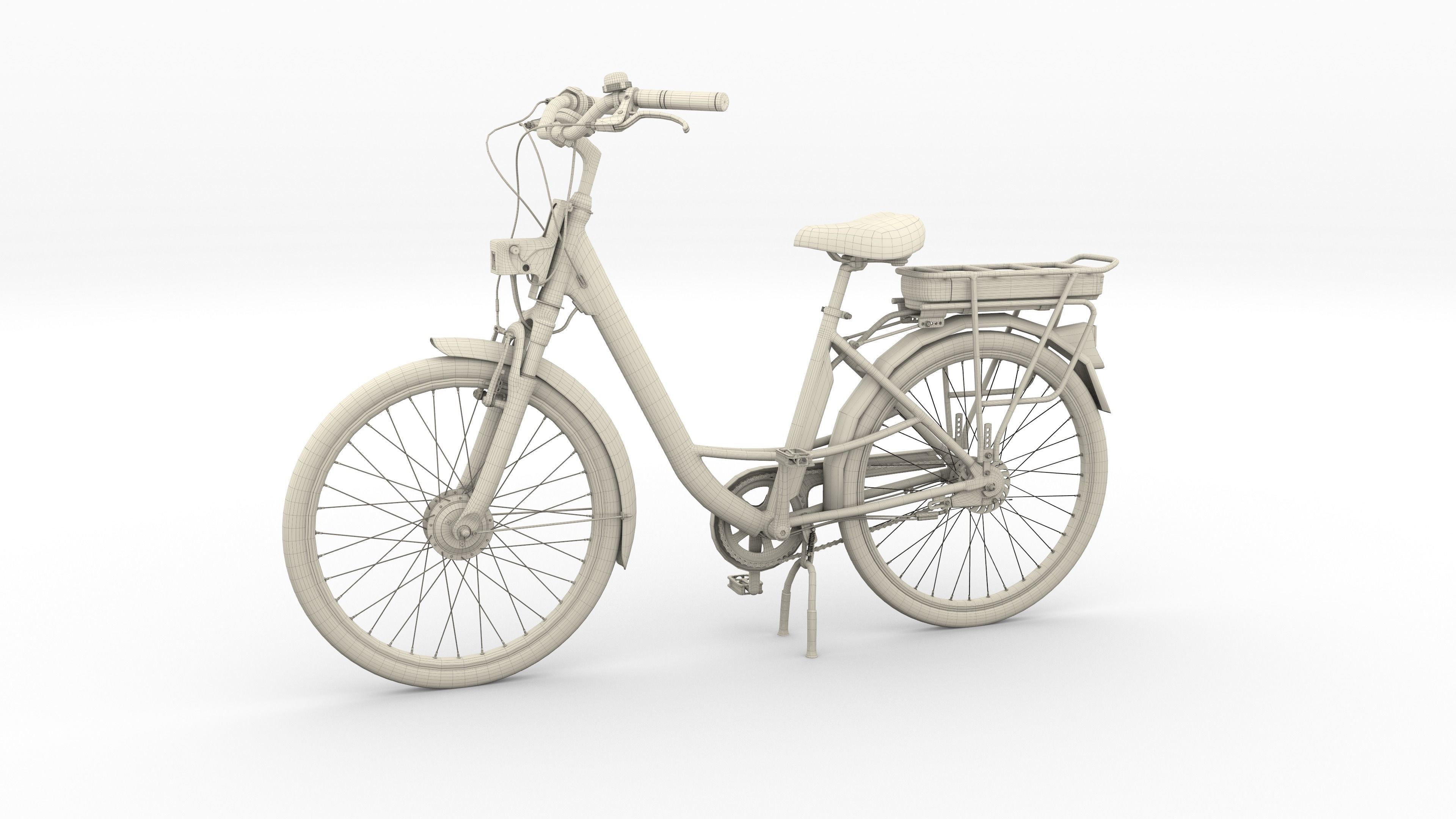 Electric City Bicycle and Station 3D model_60