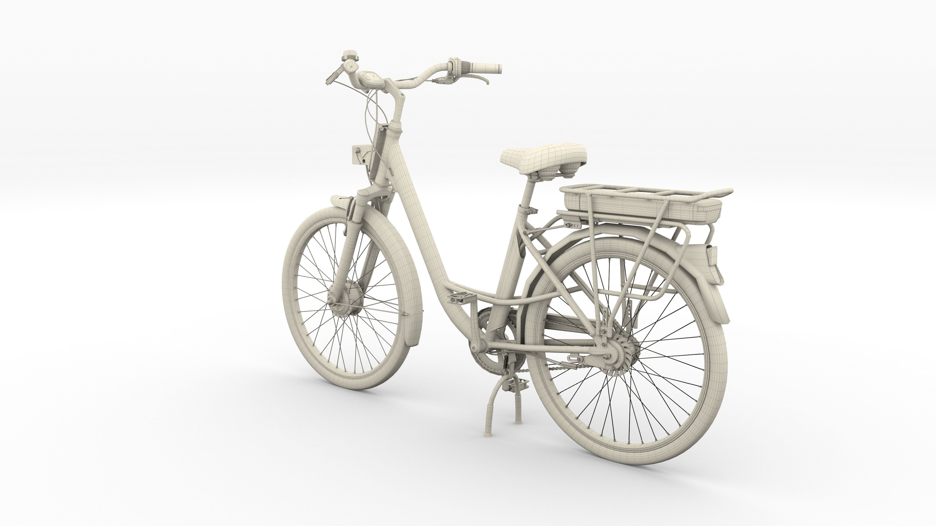 Electric City Bicycle and Station 3D model_53