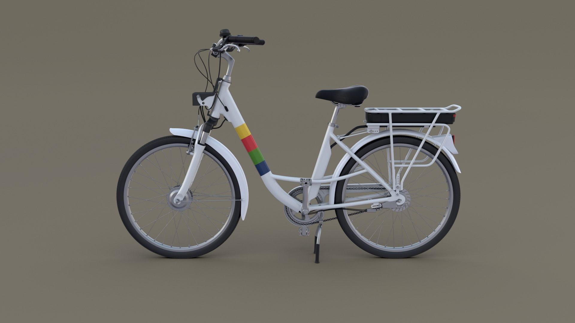 Electric City Bicycle and Station 3D model_72
