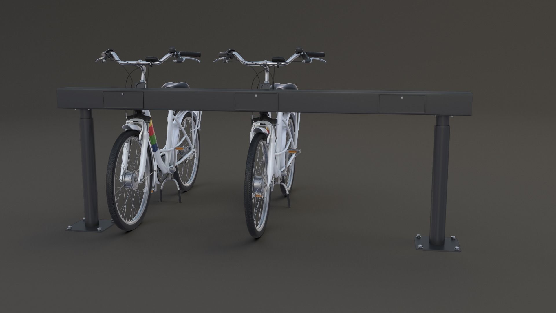 Electric City Bicycle and Station 3D model_26