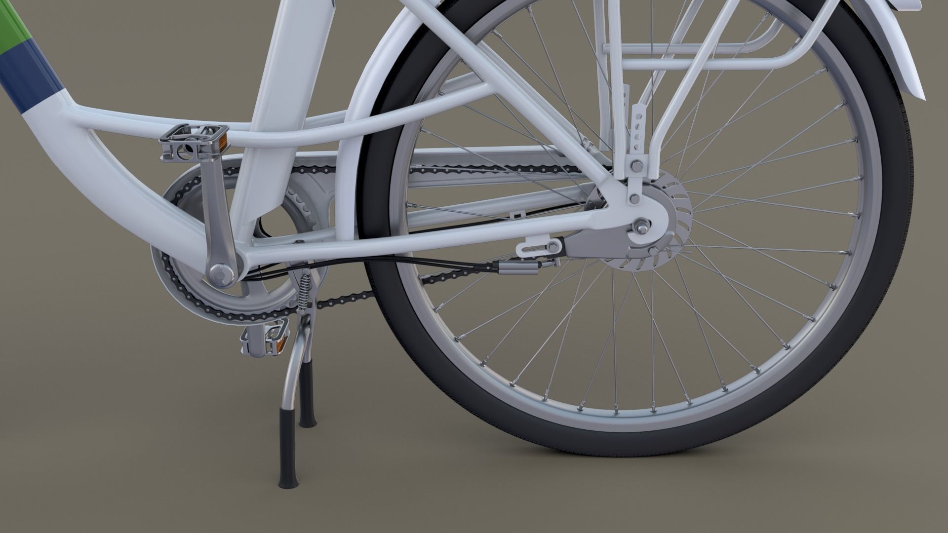 Electric City Bicycle and Station 3D model_1
