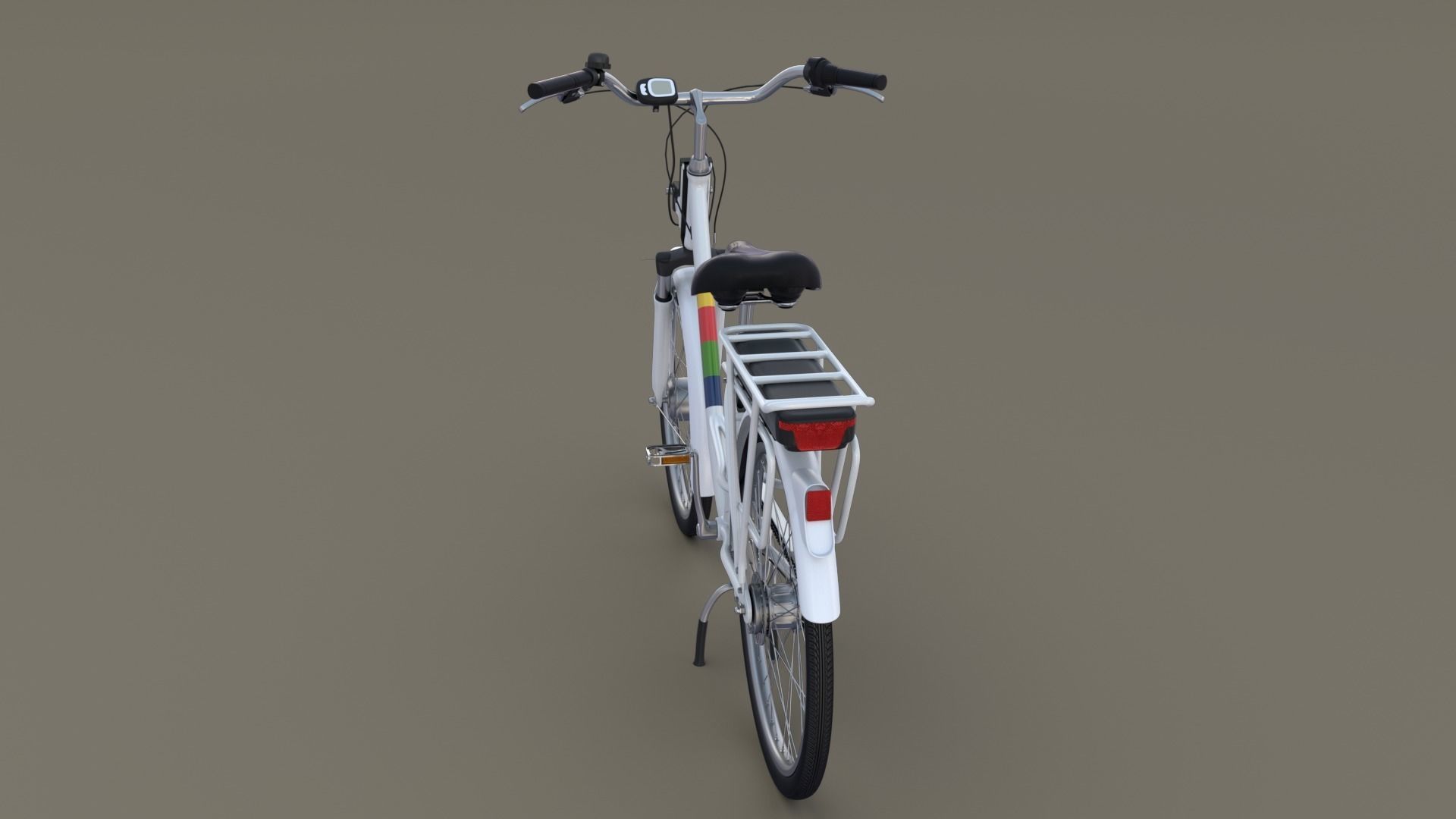 Electric City Bicycle and Station 3D model_11