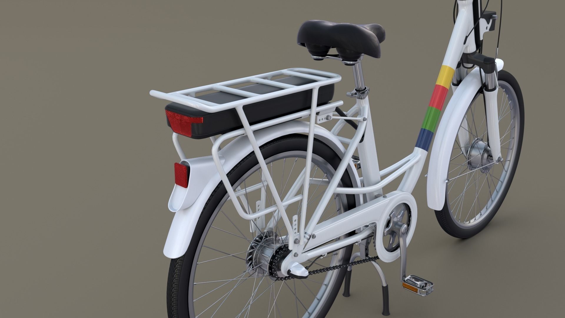 Electric City Bicycle and Station 3D model_4