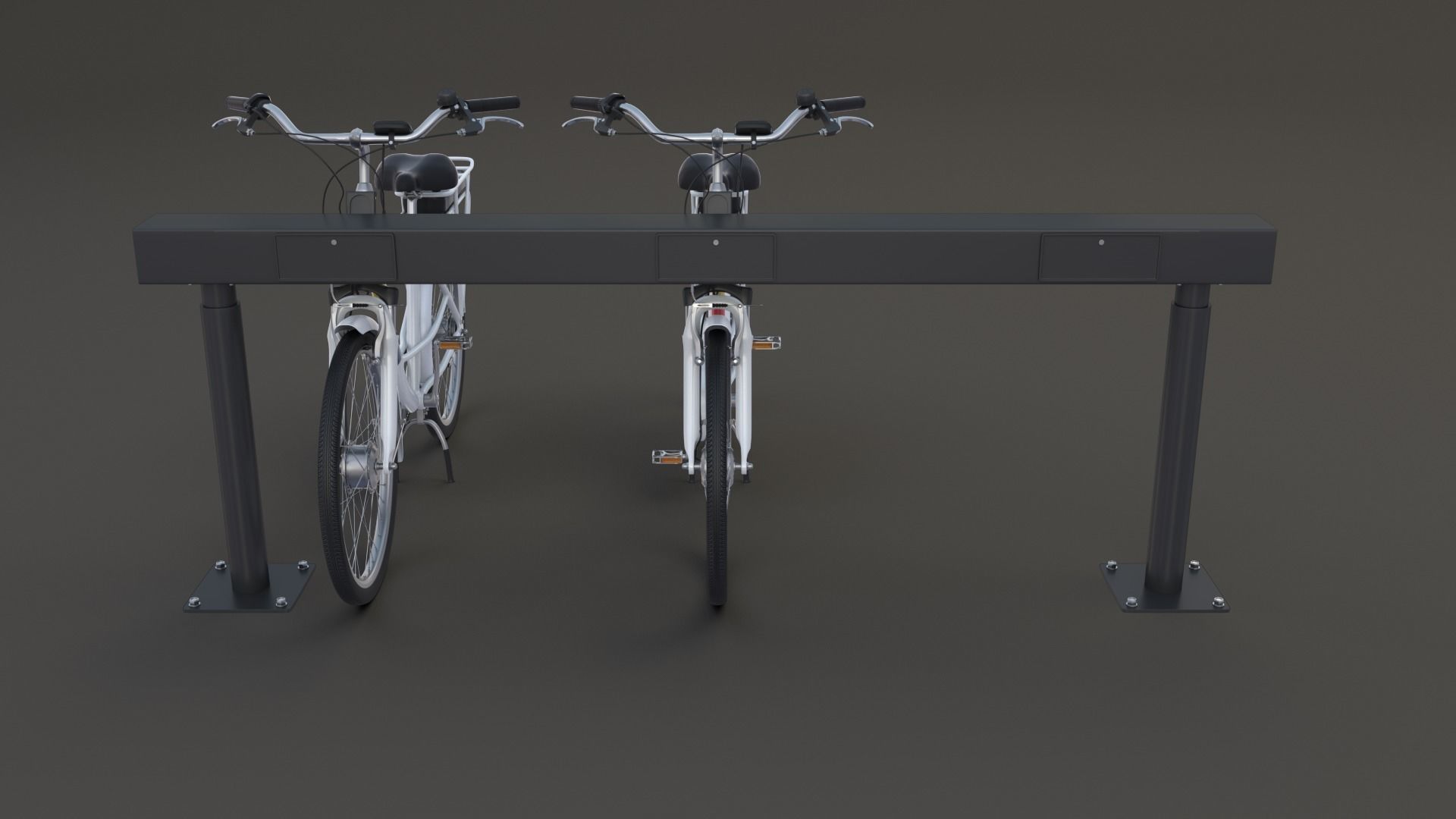 Electric City Bicycle and Station 3D model_34