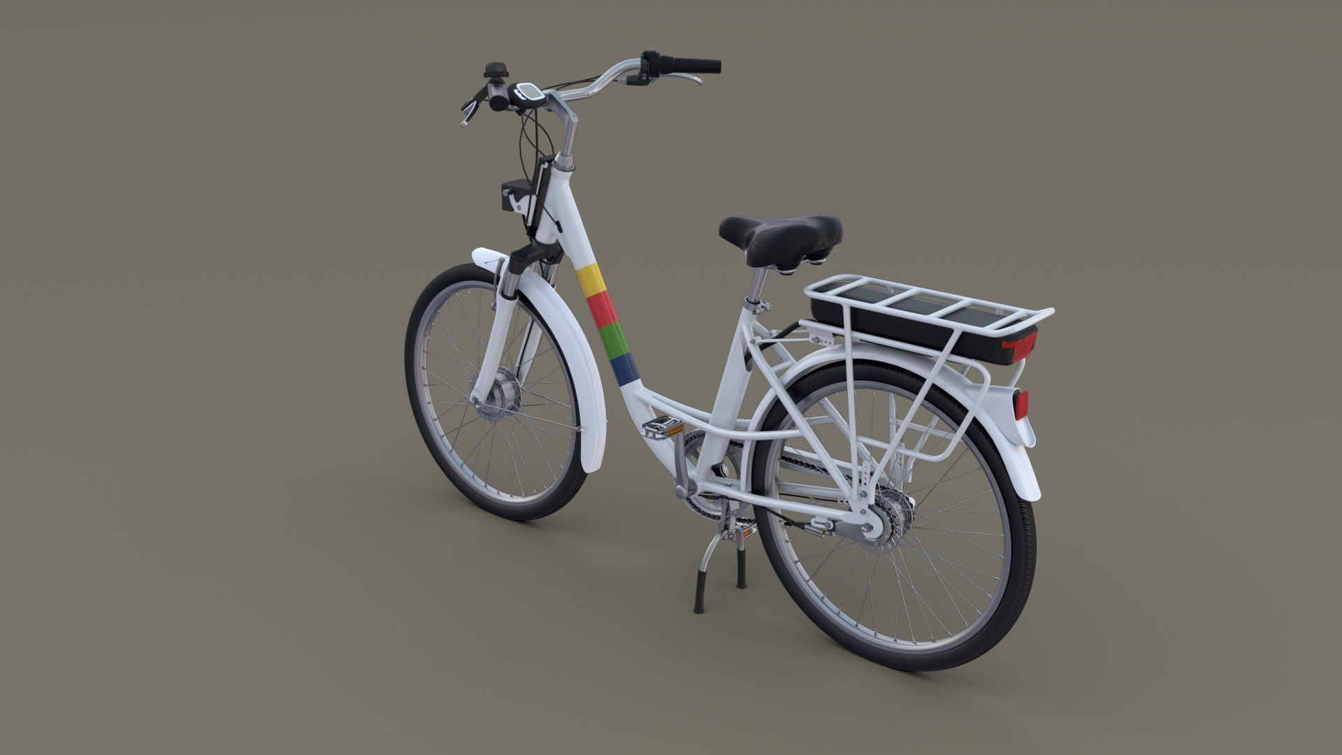 Electric City Bicycle and Station 3D model_10