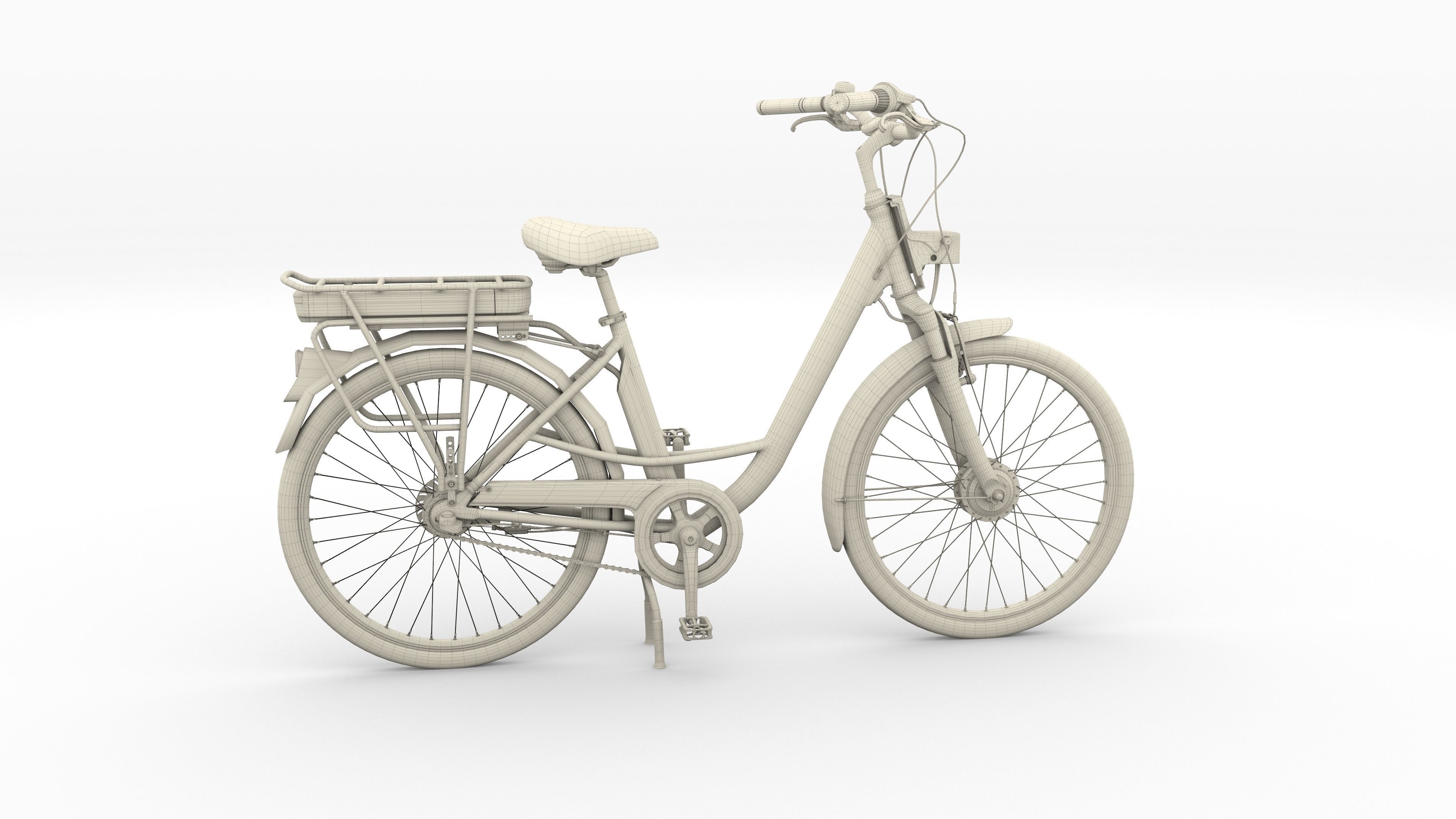 Electric City Bicycle and Station 3D model_58