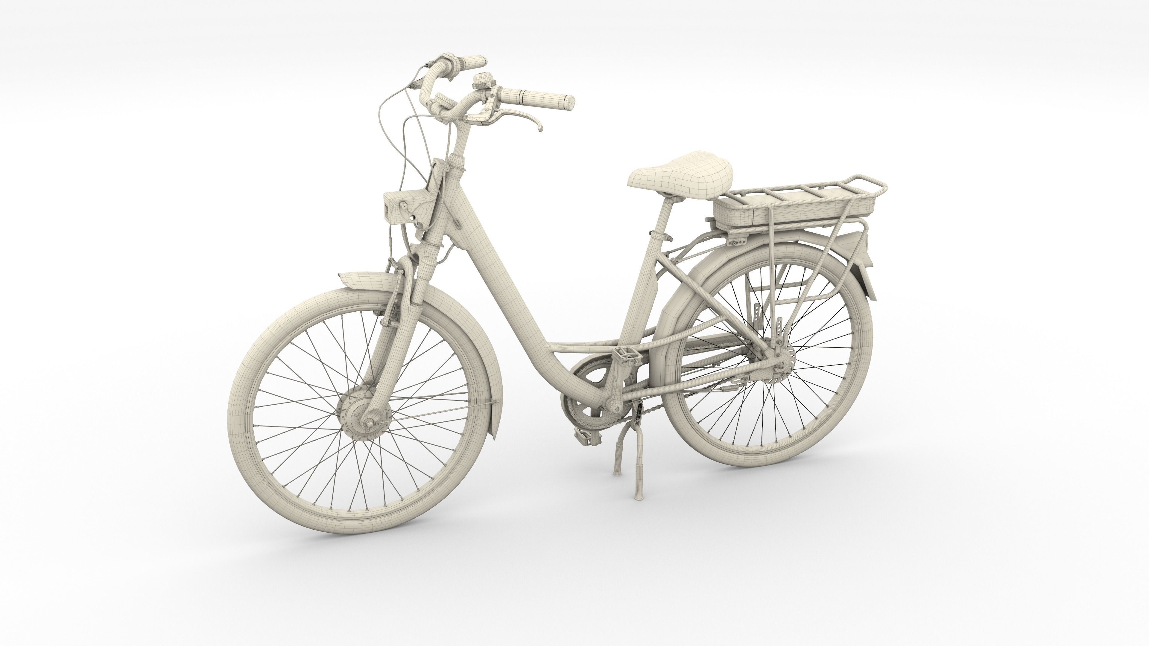 Electric City Bicycle and Station 3D model_67