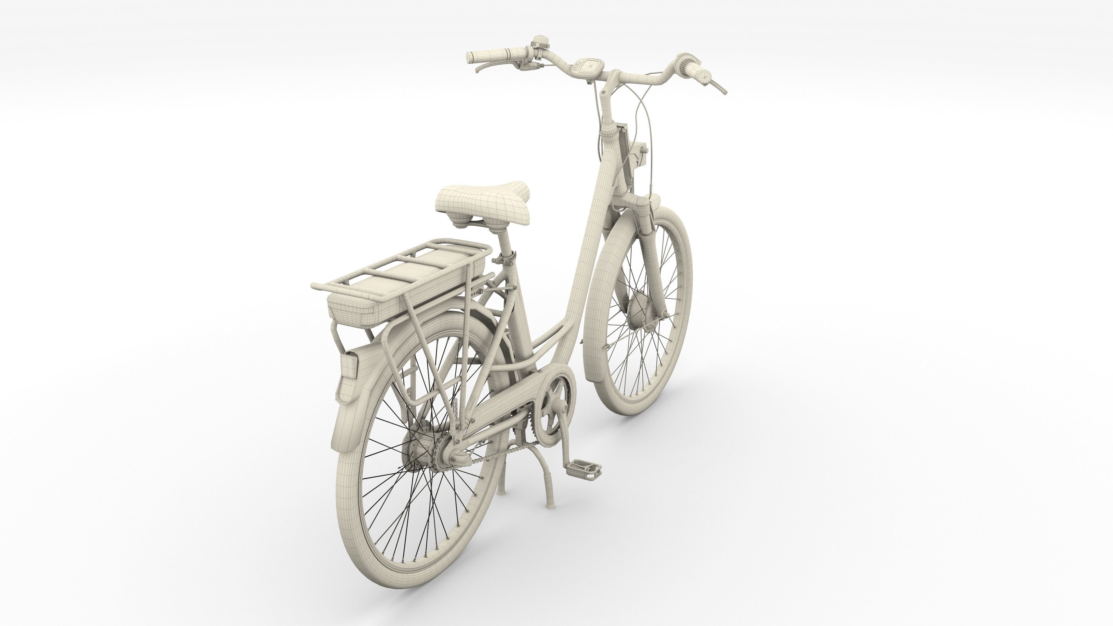 Electric City Bicycle and Station 3D model_64