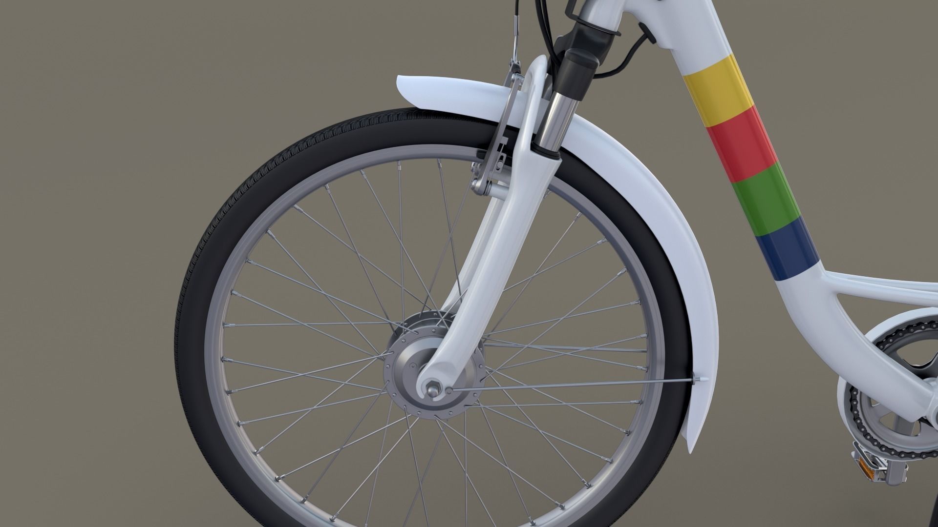 Electric City Bicycle and Station 3D model_18