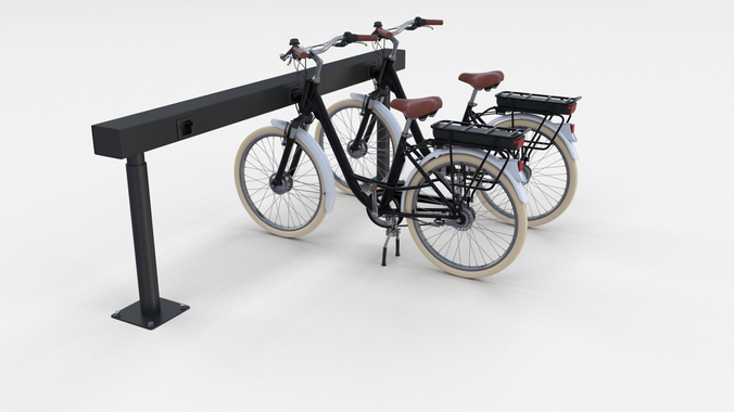 Electric City Bicycle and Station Black