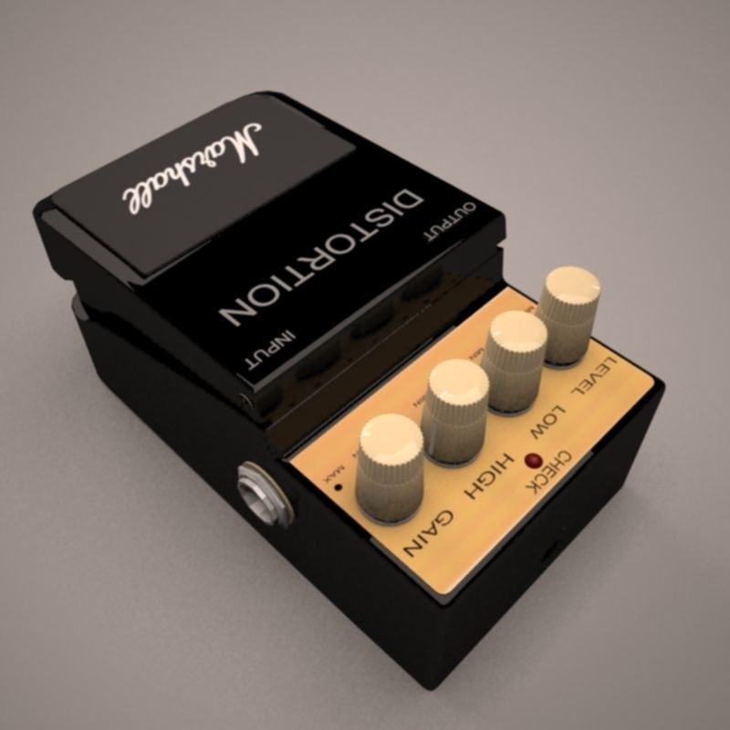 Marshall distortion pedal 3D model_2
