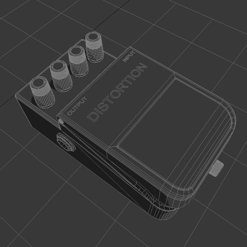 Marshall distortion pedal 3D model_3