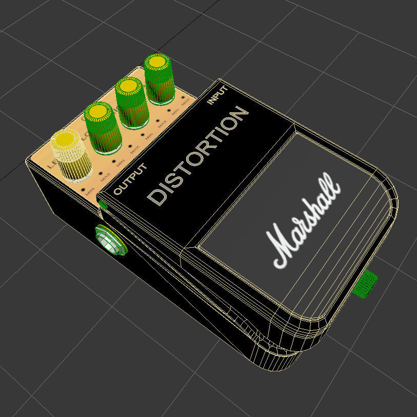 Marshall distortion pedal 3D model_4