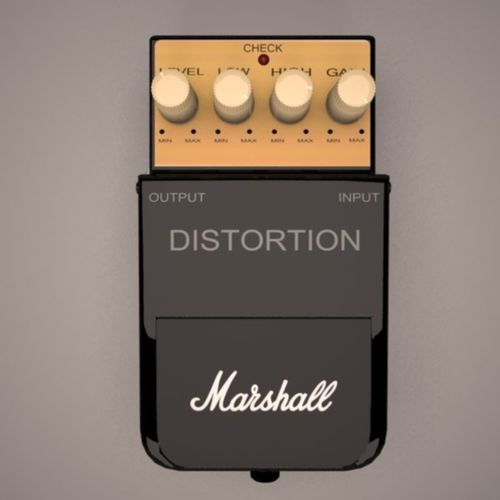 Marshall distortion pedal 3D model